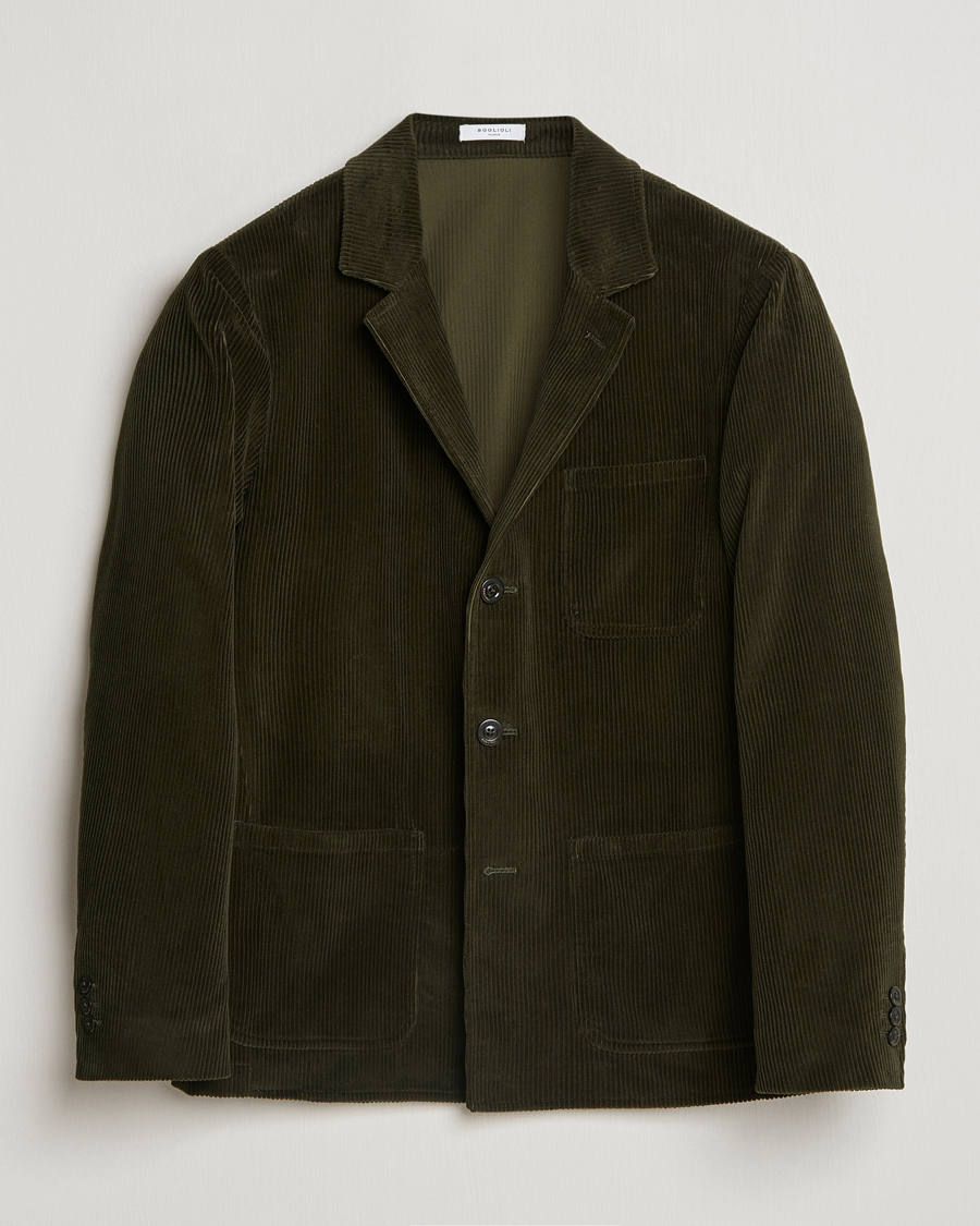 Mies | Pikkutakit | Boglioli | Wale Corduroy Painter Jacket Dark Green
