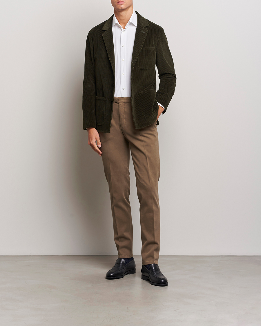 Mies | Pikkutakit | Boglioli | Wale Corduroy Painter Jacket Dark Green