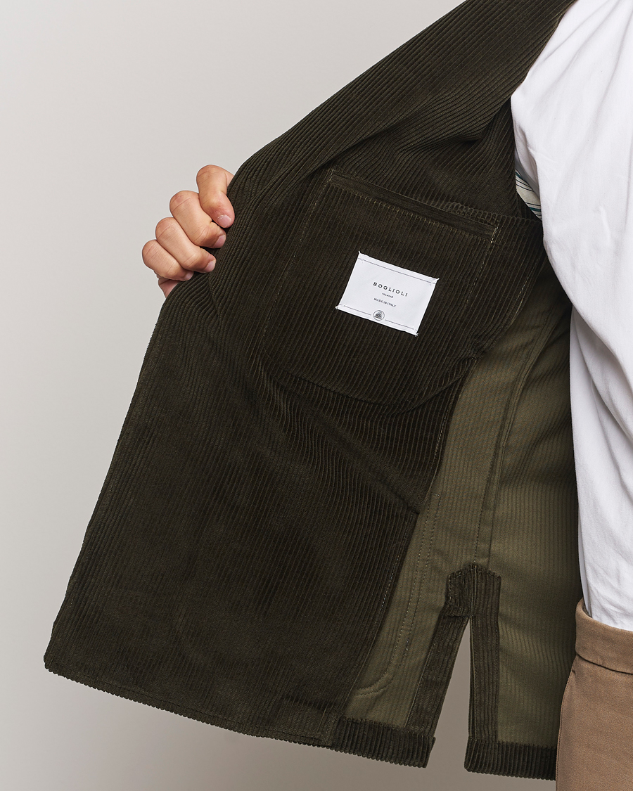 Mies | Pikkutakit | Boglioli | Wale Corduroy Painter Jacket Dark Green