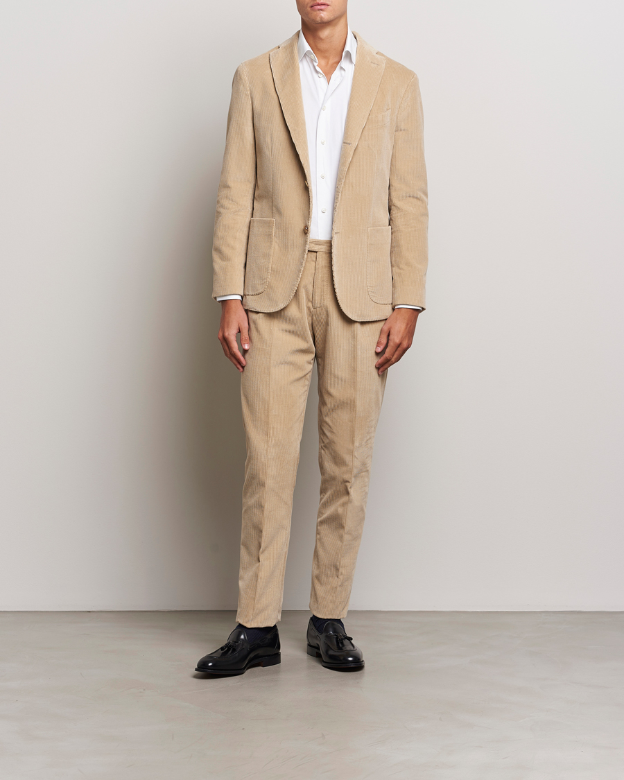 Mies | Puvut | Boglioli | K Jacket Wale Corduroy Suit Beige