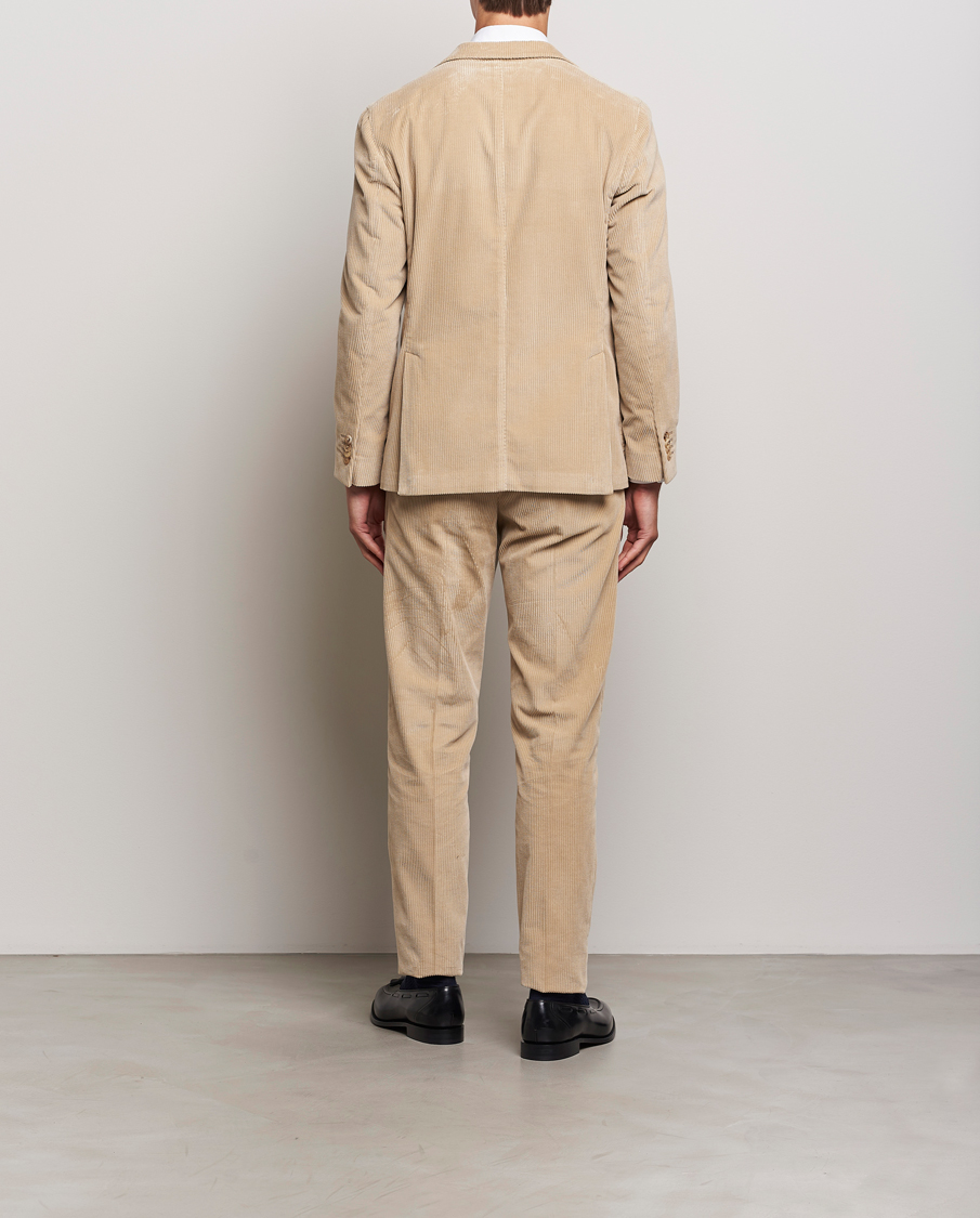 Mies | Puvut | Boglioli | K Jacket Wale Corduroy Suit Beige