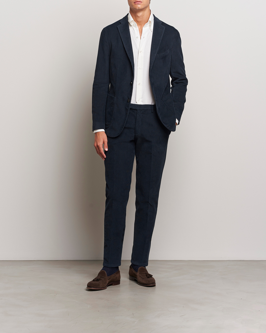 Mies | Puvut | Boglioli | K Jacket Baby Corduroy Suit Navy