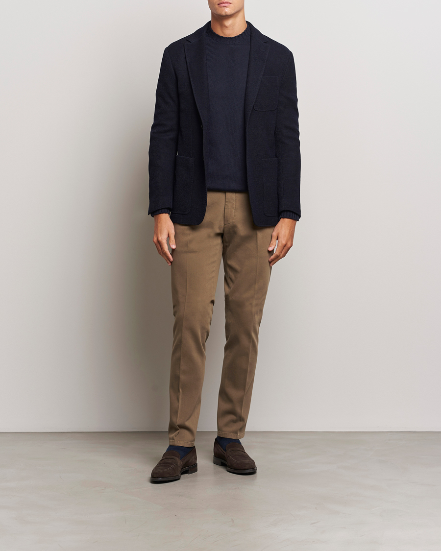 Mies | Housut | Boglioli | Cotton Twill Trousers Brown