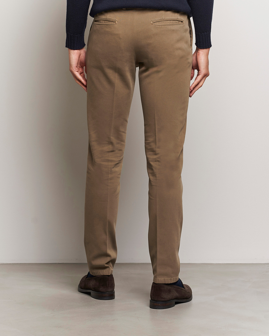 Mies | Housut | Boglioli | Cotton Twill Trousers Brown