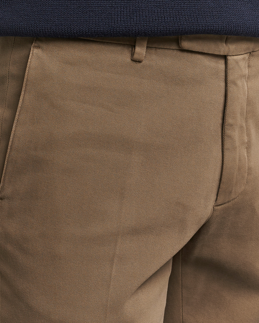 Mies | Housut | Boglioli | Cotton Twill Trousers Brown