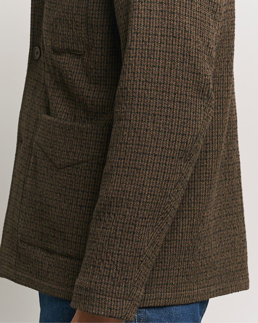 Mies | Takit | Aspesi | Wool Houndstooth Jacket Dark Brown