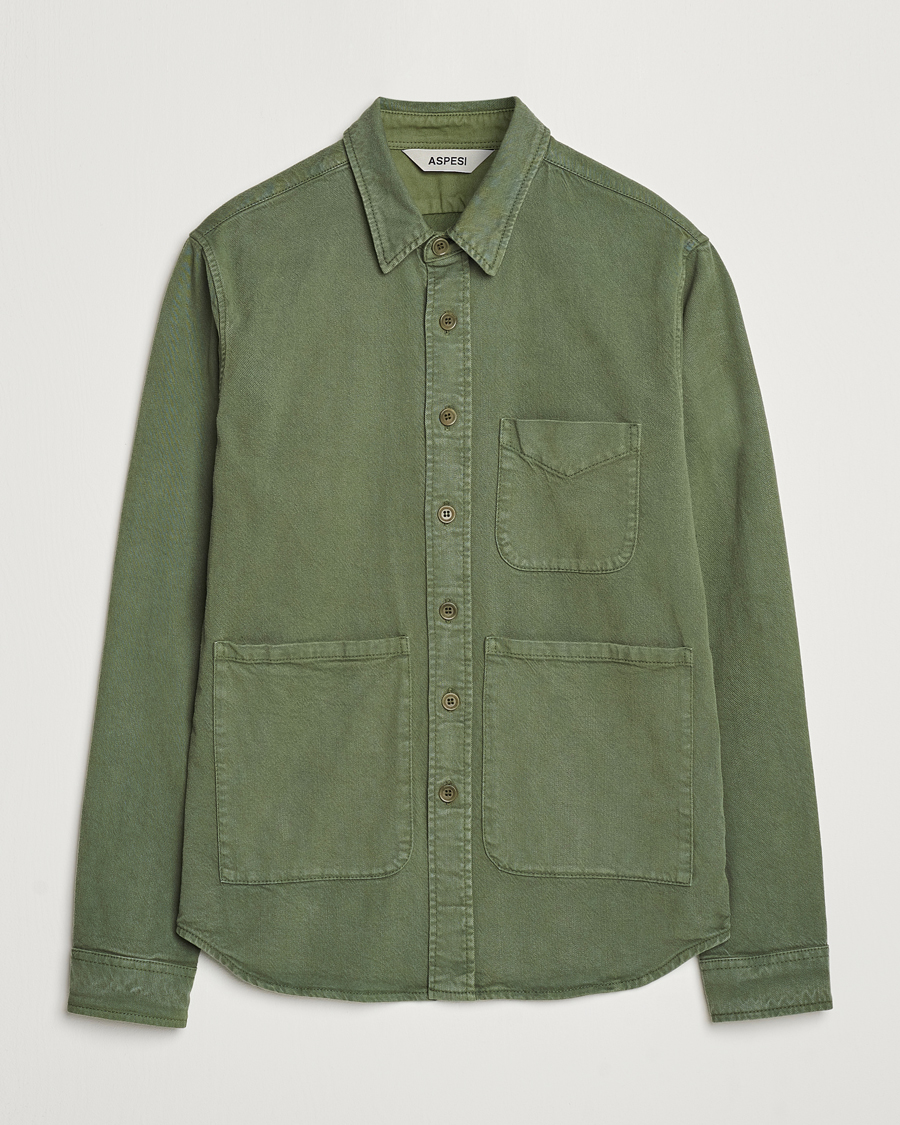 Mies | Kauluspaidat | Aspesi | Cotton Utility Shirt Green