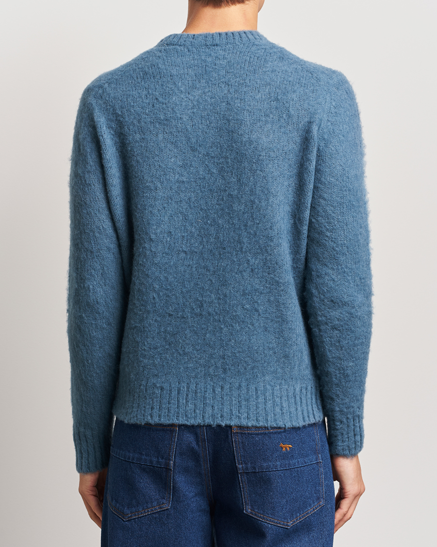 Mies | Puserot | Aspesi | Brushed Shetland Sweater Blue