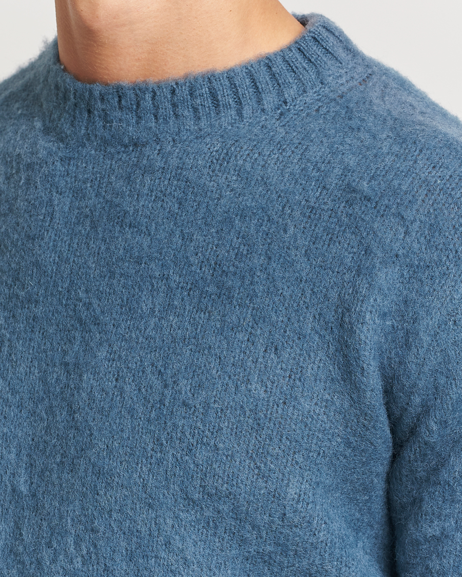 Mies | Puserot | Aspesi | Brushed Shetland Sweater Blue
