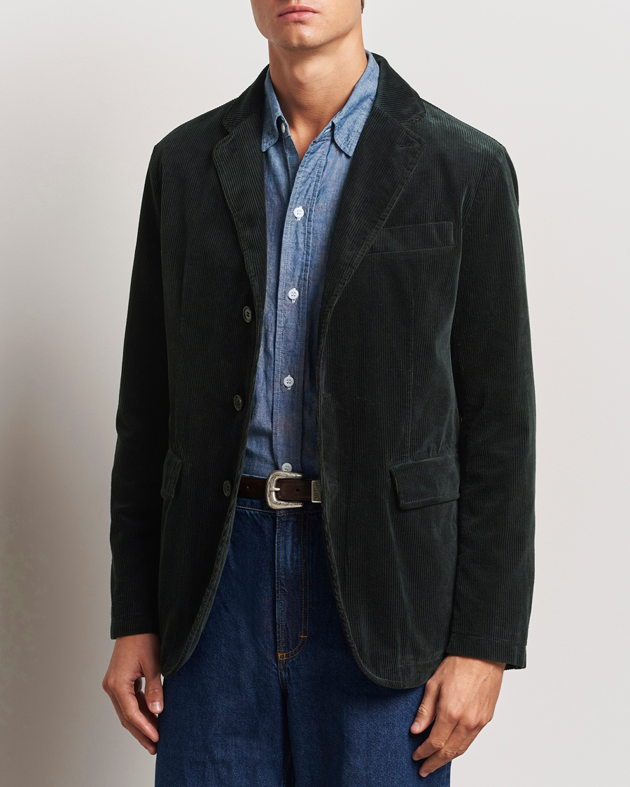 Mies | Pikkutakit | Aspesi | Corduroy Blazer Dark Green