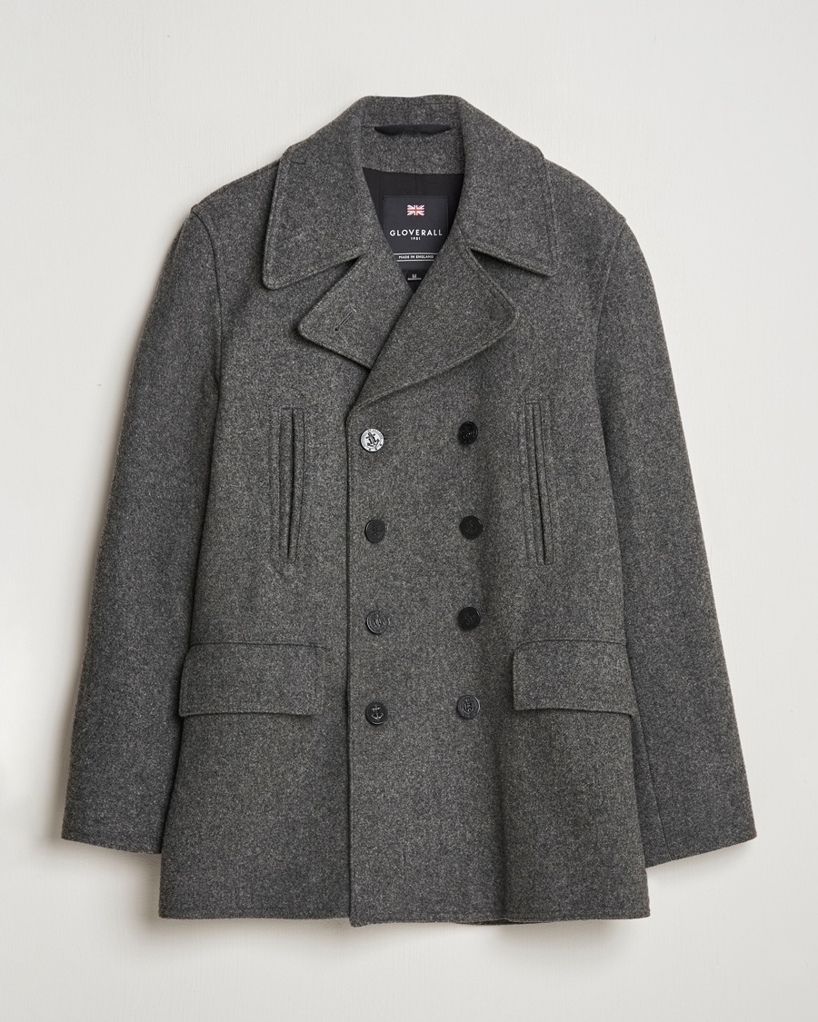 Mies | Takit | Gloverall | Churchill Reefer Peacoat Grey