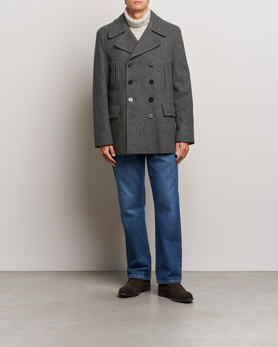Mies | Takit | Gloverall | Churchill Reefer Peacoat Grey