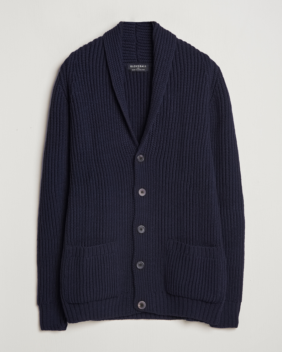 Mies | Puserot | Gloverall | Shawl Collar Cardigan Navy