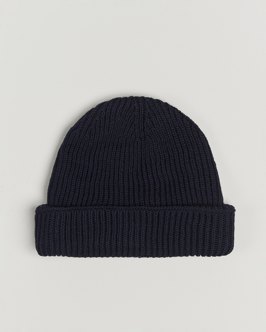 Mies | Gloverall Fisherman Lambswool Beanie Navy | Gloverall | Fisherman Lambswool Beanie Navy