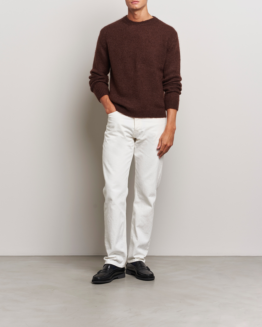 Mies | Puserot | Massimo Alba | Mohair Crew Neck Cocco