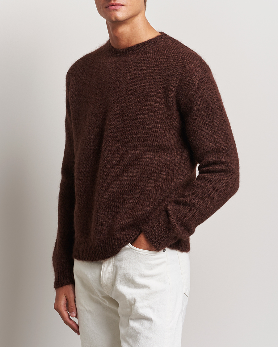 Mies | Puserot | Massimo Alba | Mohair Crew Neck Cocco