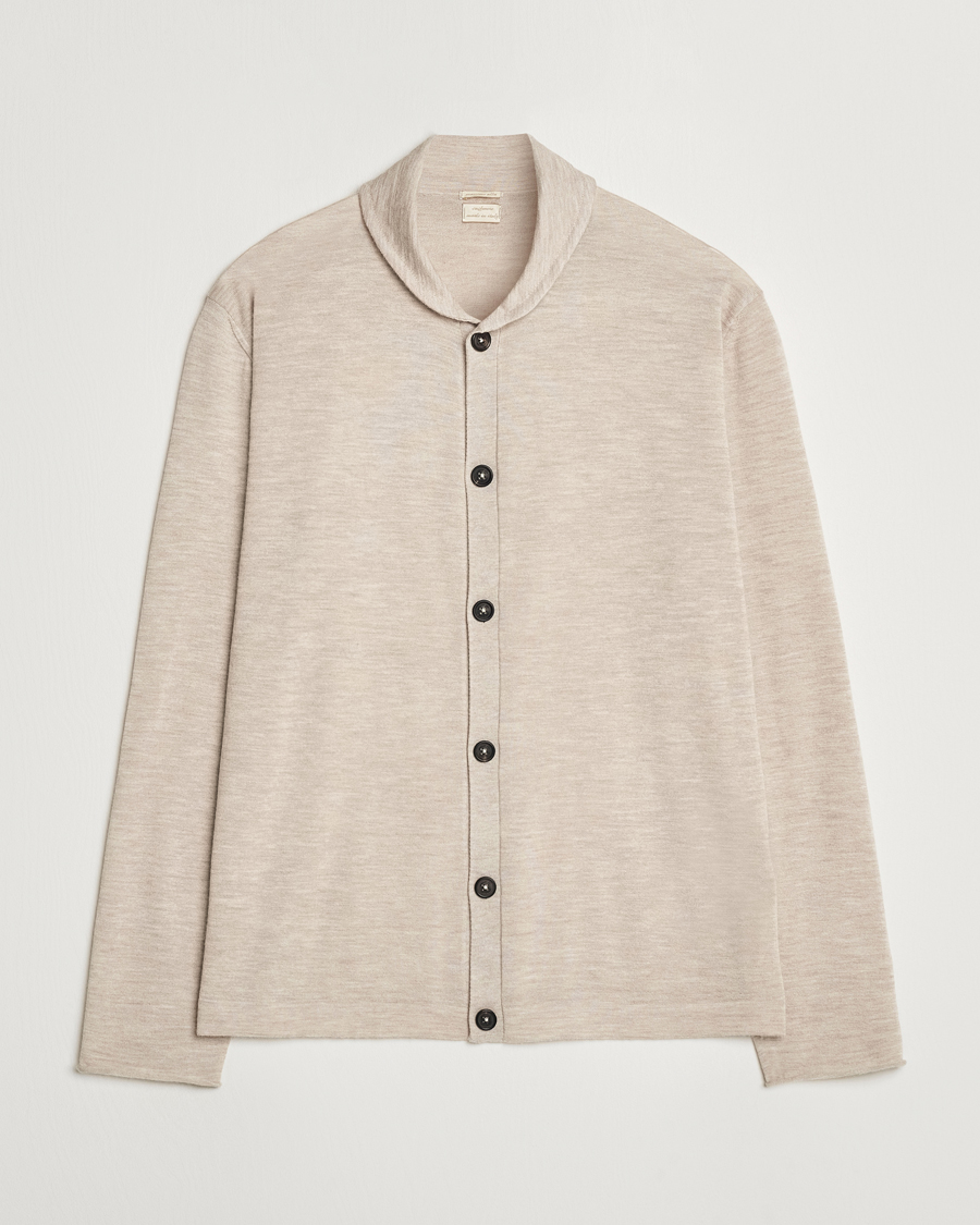 Mies | Puserot | Massimo Alba | Cashmere Shawl Collar Cardigan Beige