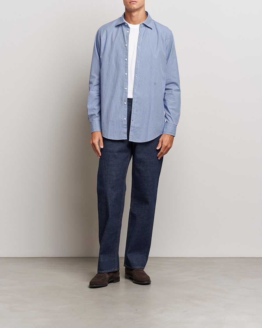 Mies | Kauluspaidat | Massimo Alba | Genova Casual Shirt Blue Stripe