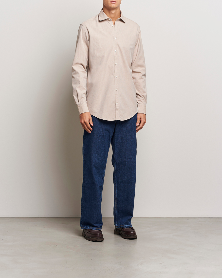 Mies | Kauluspaidat | Massimo Alba | Canary Cotton Voile Casual Shirt Beige