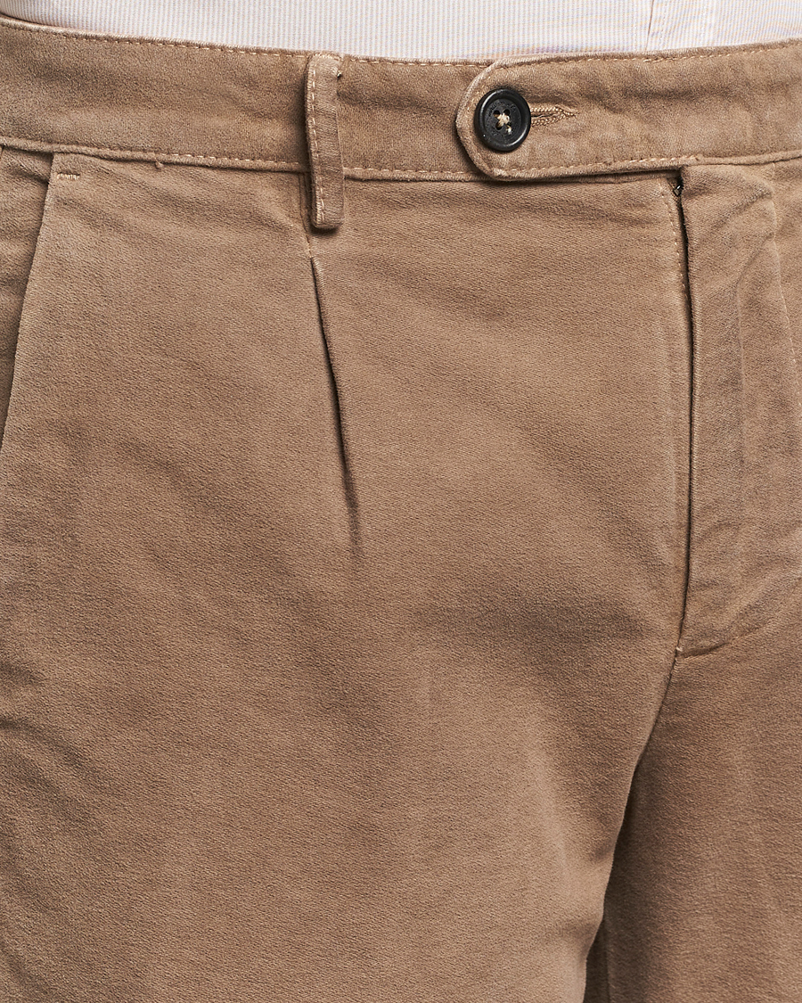 Mies | Housut | Massimo Alba | Ionio Pleated Moleskine Trousers Brown