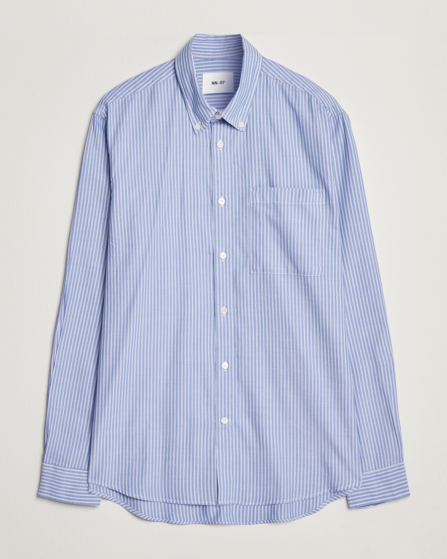 Mies | Kauluspaidat | NN07 | Arne Tencel Striped Shirt Blue/White