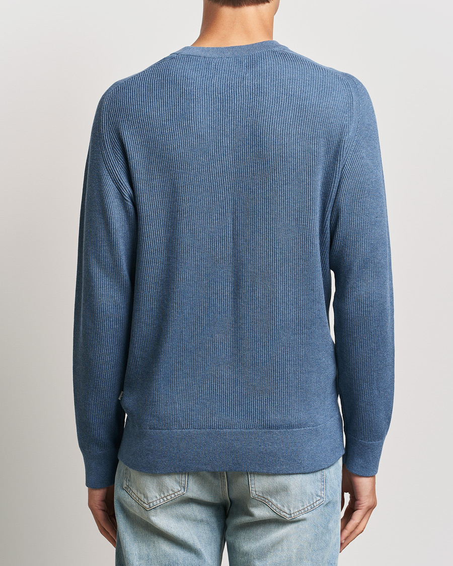 Mies | Puserot | NN07 | Kevin Cotton Knitted Sweater Bering Blue