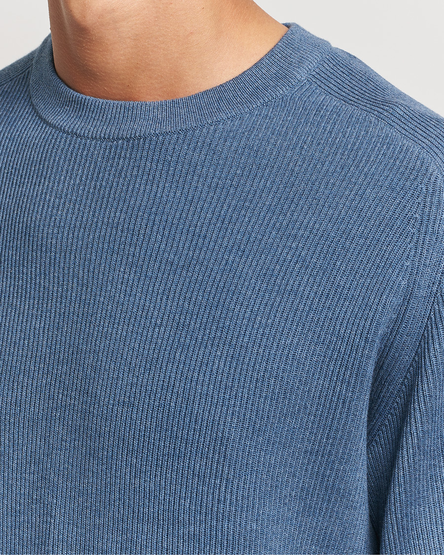 Mies | Puserot | NN07 | Kevin Cotton Knitted Sweater Bering Blue