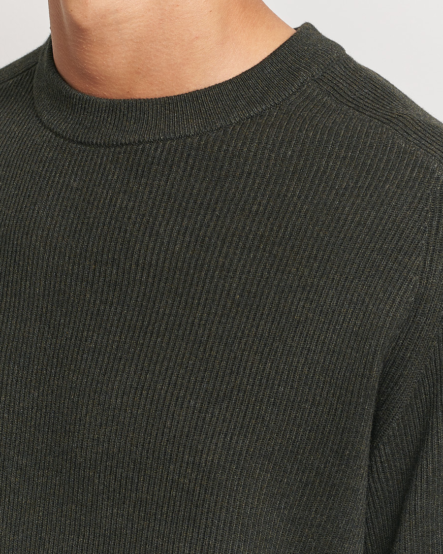 Mies | Puserot | NN07 | Kevin Cotton Knitted Sweater Dark Army