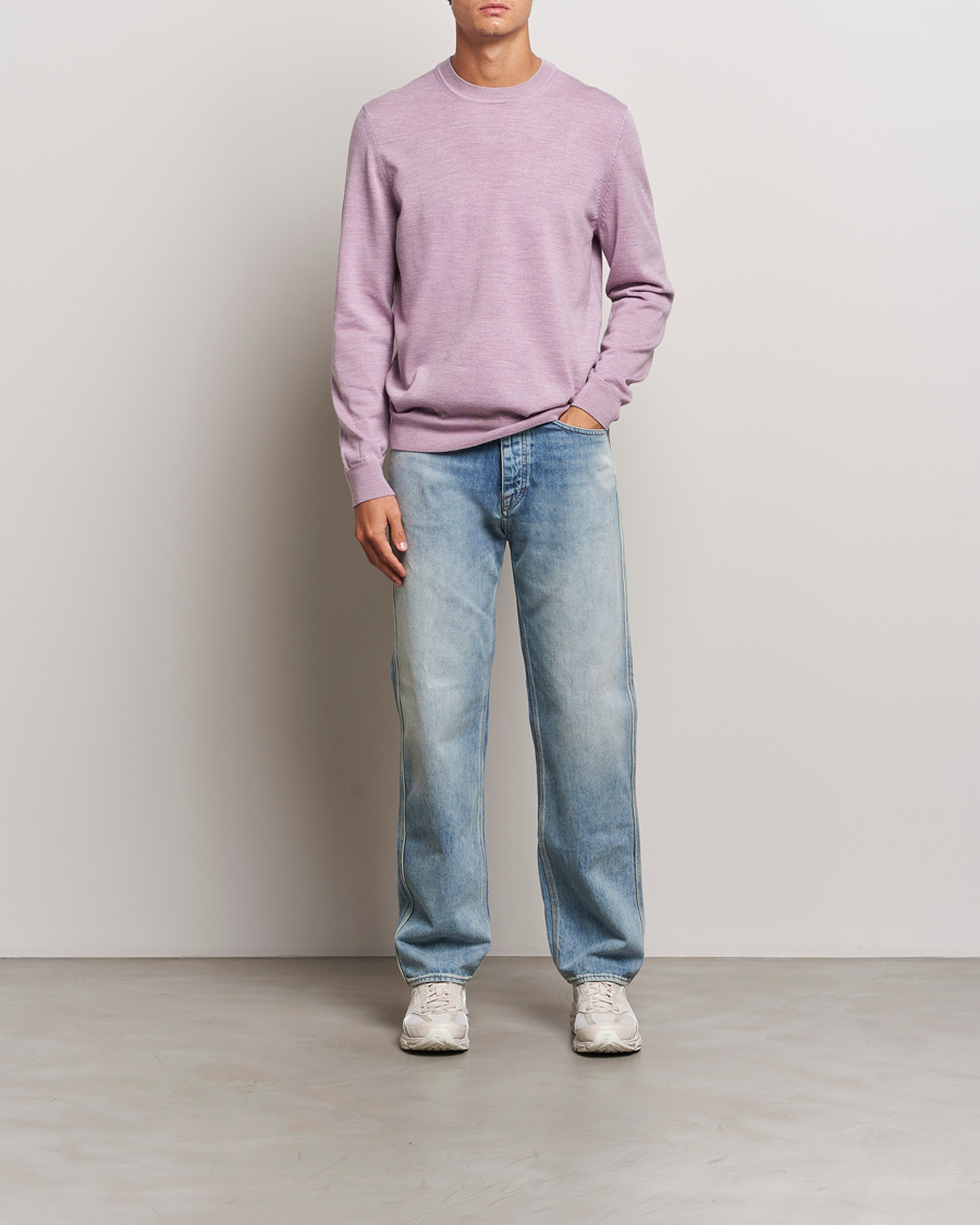 Mies | Puserot | NN07 | Ted Merino Crew Neck Pullover Grape Shake