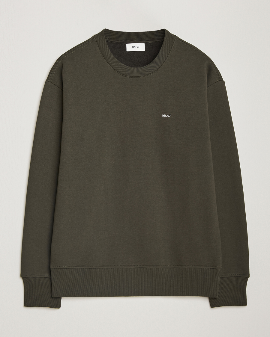 Mies | Puserot | NN07 | Briggs Crew Neck Sweatshirt Dark Army