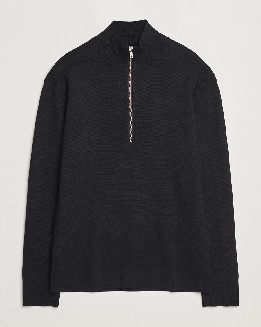 Mies | Puserot | NN07 | Harald Cotton/Modal Half Zip Black