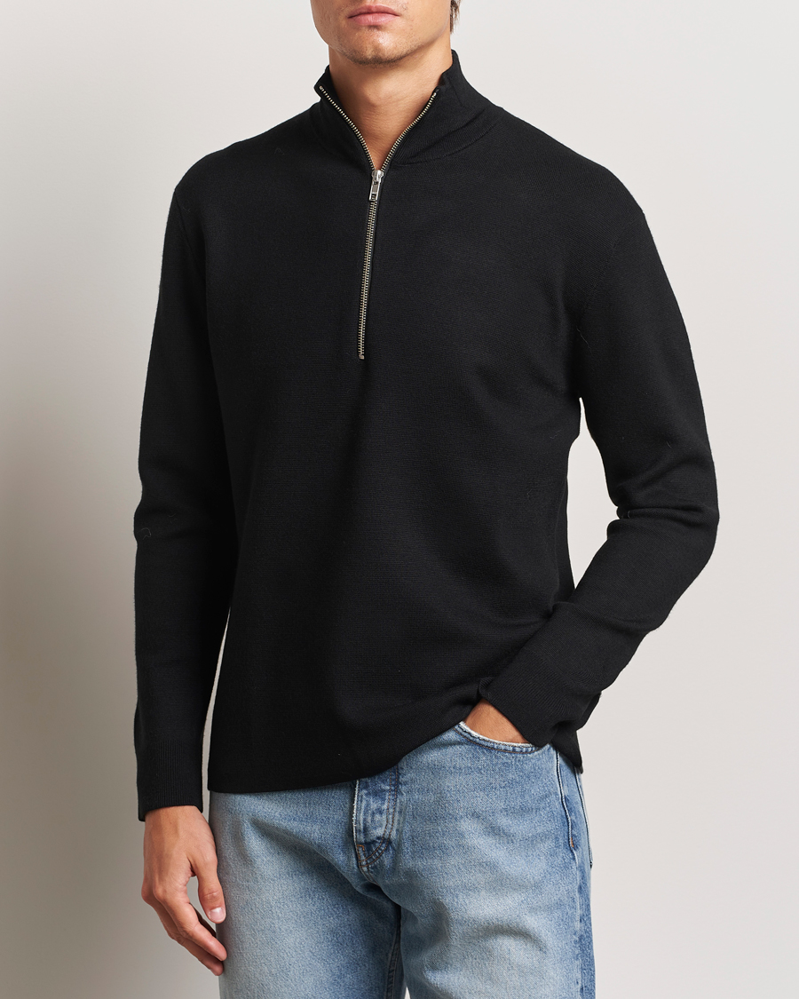 Mies | Puserot | NN07 | Harald Cotton/Modal Half Zip Black