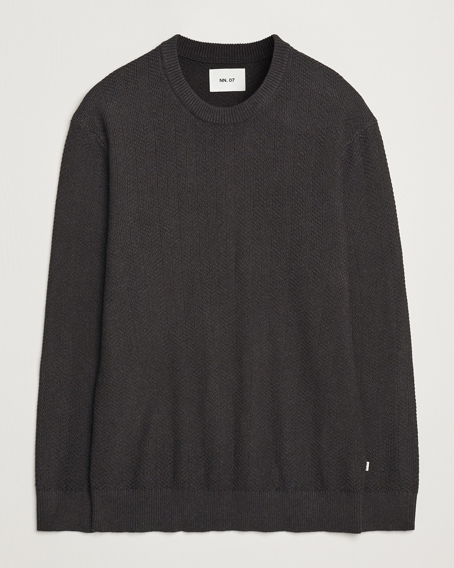 Mies | Puserot | NN07 | Pete Cotton Knitted Crew Neck Demitase Brown