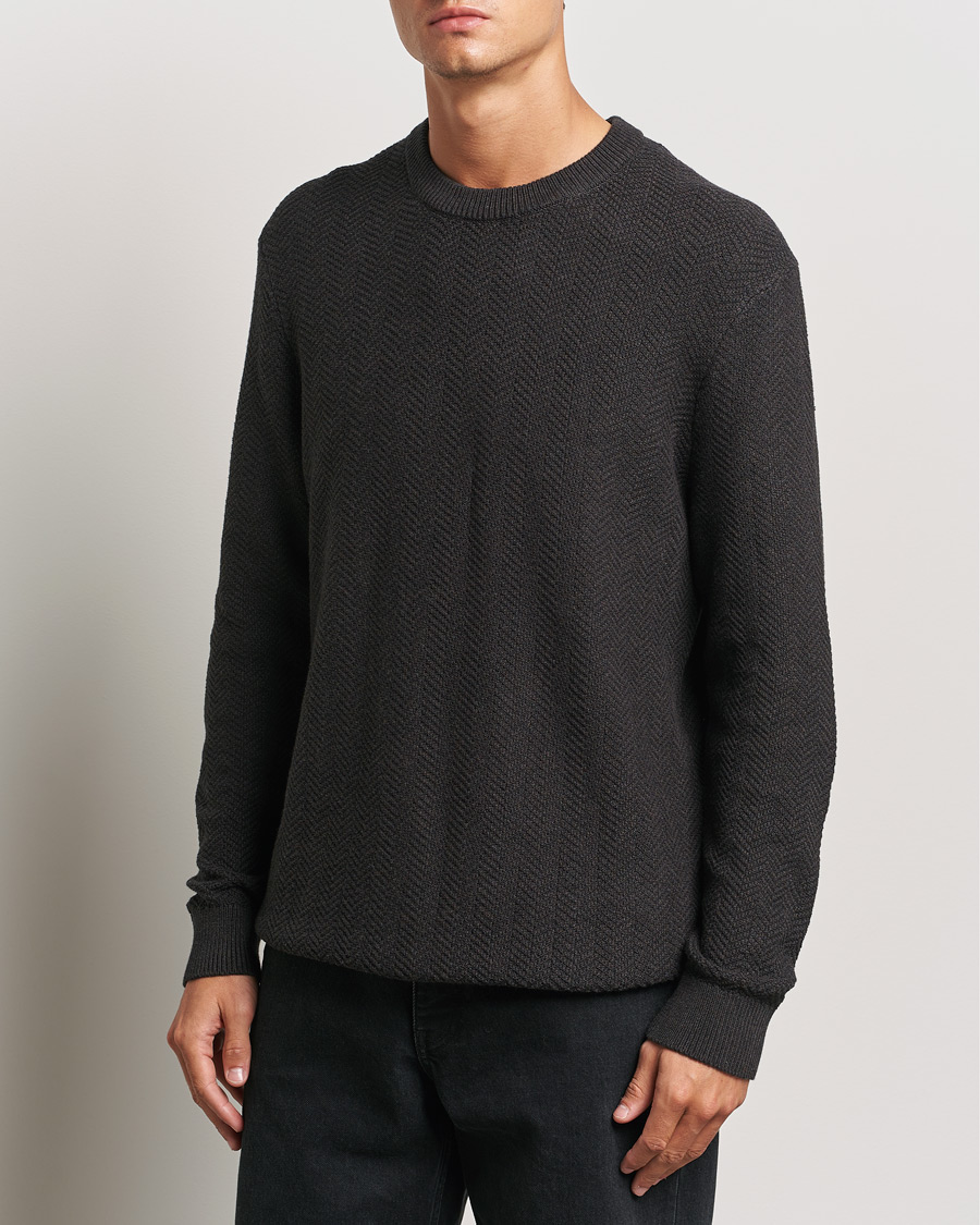 Mies | Puserot | NN07 | Pete Cotton Knitted Crew Neck Demitase Brown