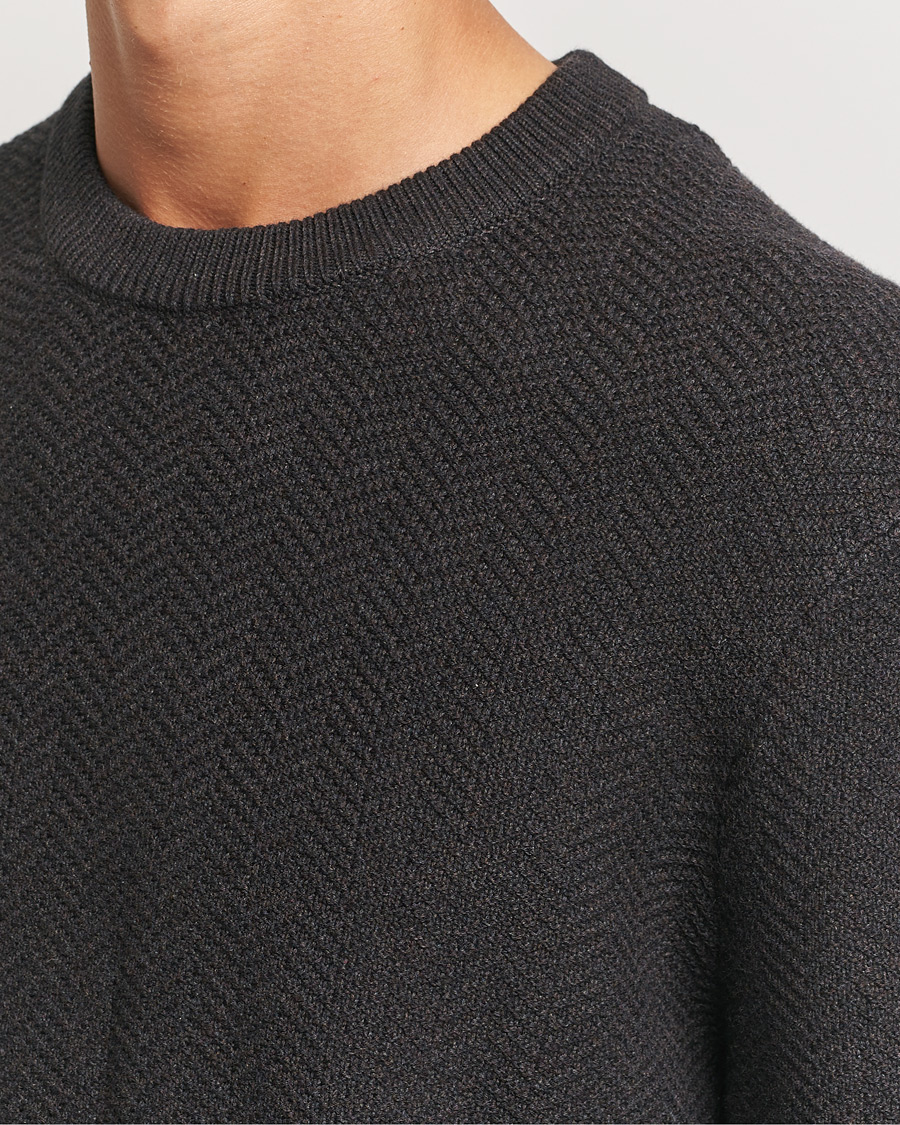 Mies | Puserot | NN07 | Pete Cotton Knitted Crew Neck Demitase Brown