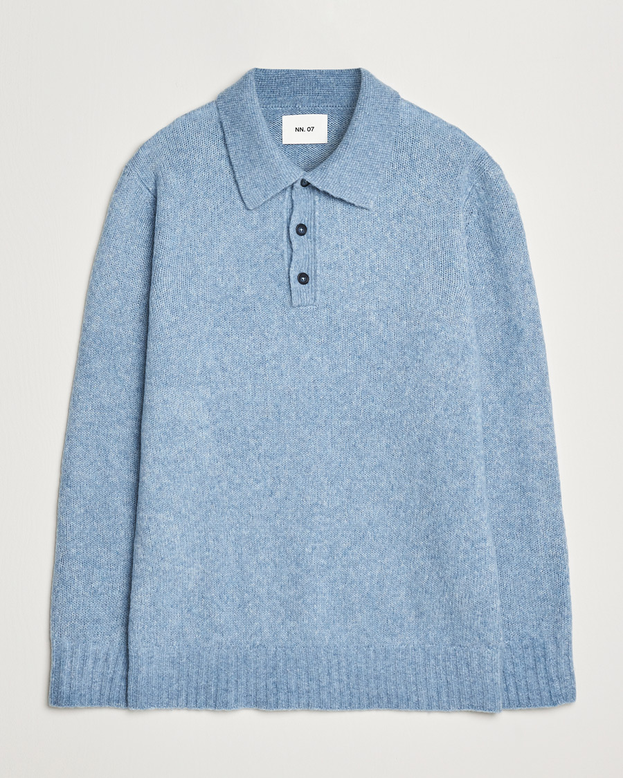 Mies | Puserot | NN07 | Lee Brushed Wool Polo Tink Blue