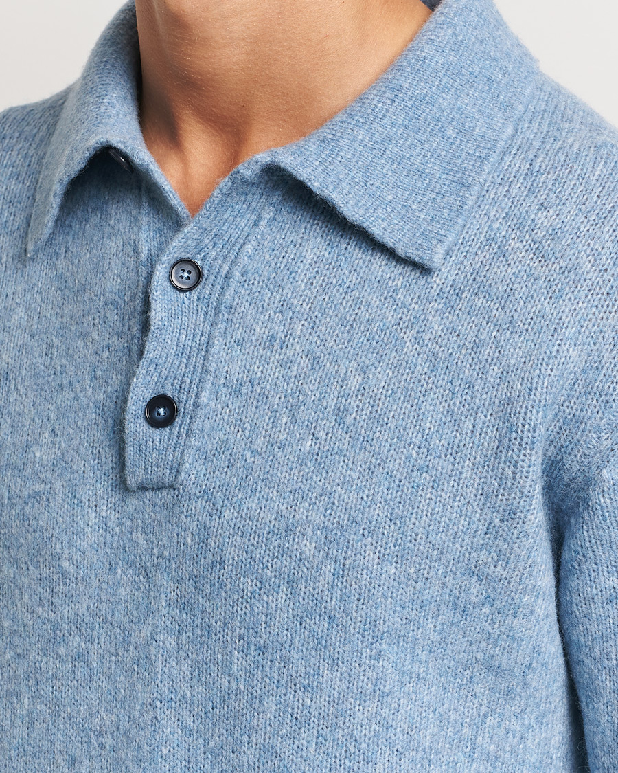 Mies | Puserot | NN07 | Lee Brushed Wool Polo Tink Blue