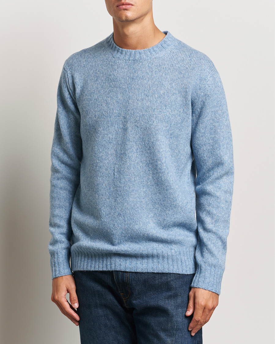 Mies | Puserot | NN07 | Lee Brushed Wool Crew Neck Tink Blue