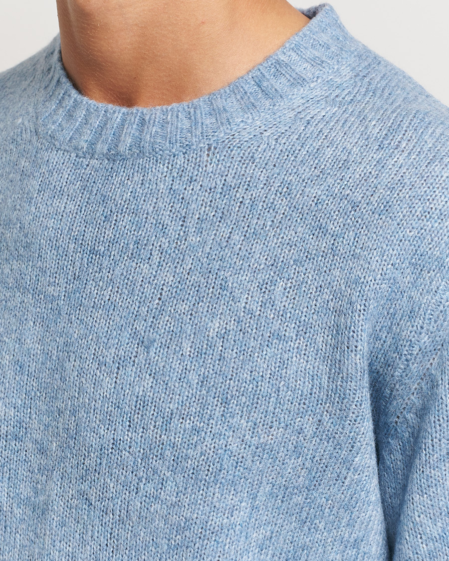 Mies | Puserot | NN07 | Lee Brushed Wool Crew Neck Tink Blue