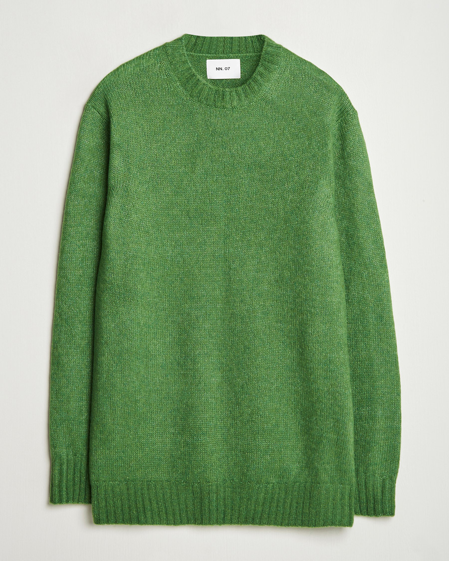 Mies | Puserot | NN07 | Lee Brushed Wool Crew Neck Kale Green