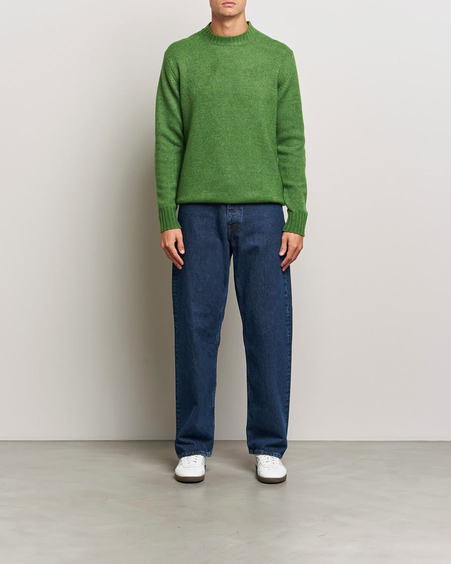 Mies | Puserot | NN07 | Lee Brushed Wool Crew Neck Kale Green