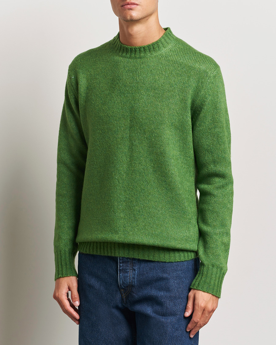 Mies | Puserot | NN07 | Lee Brushed Wool Crew Neck Kale Green