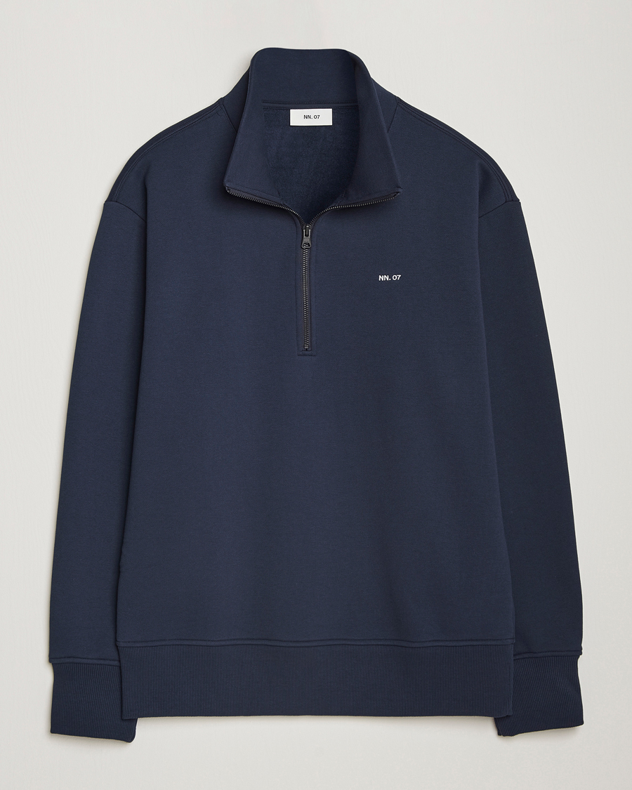 Mies | Puserot | NN07 | Briggs Half Zip Sweatshirt Navy Blue