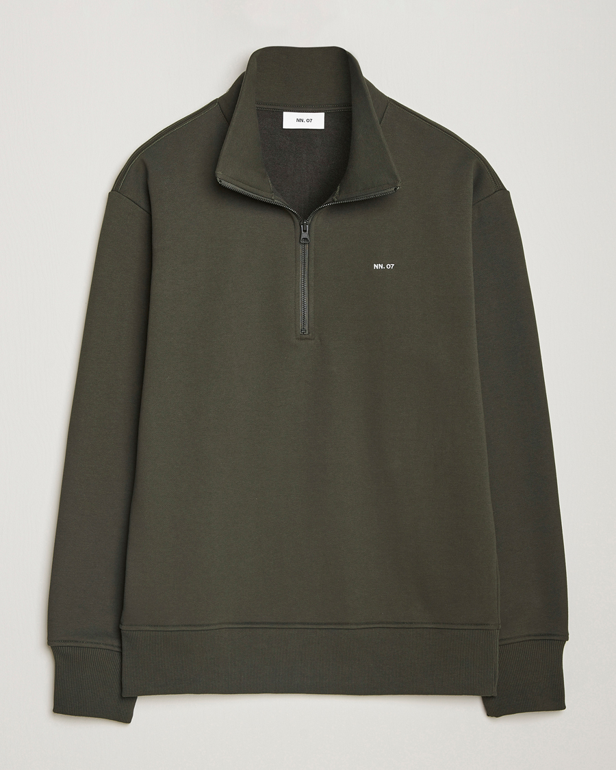 Mies | Puserot | NN07 | Briggs Half Zip Sweatshirt Dark Army