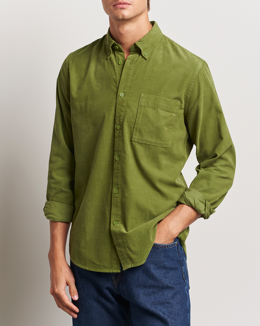 Mies | Kauluspaidat | NN07 | Arne Baby Cord Shirt Cedar Green