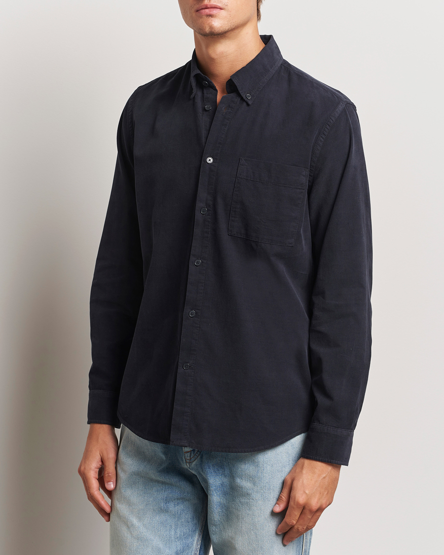 Mies | Kauluspaidat | NN07 | Arne Baby Cord Shirt Black