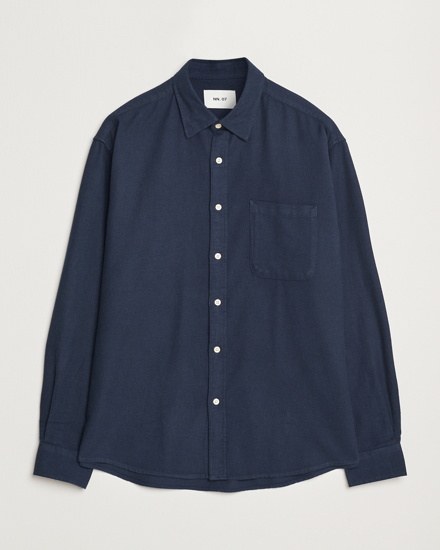 Mies | Kauluspaidat | NN07 | Deon Flannel Checked Shirt Navy Blue