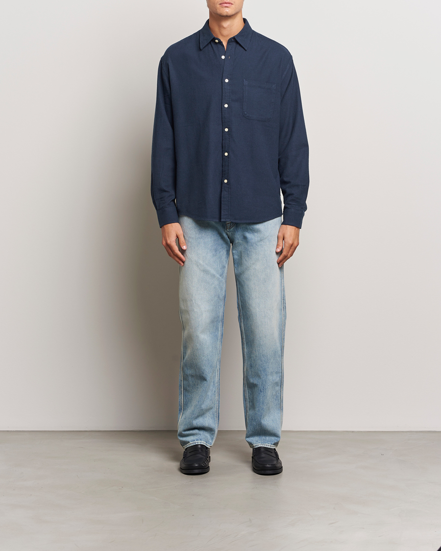 Mies | Kauluspaidat | NN07 | Deon Flannel Checked Shirt Navy Blue