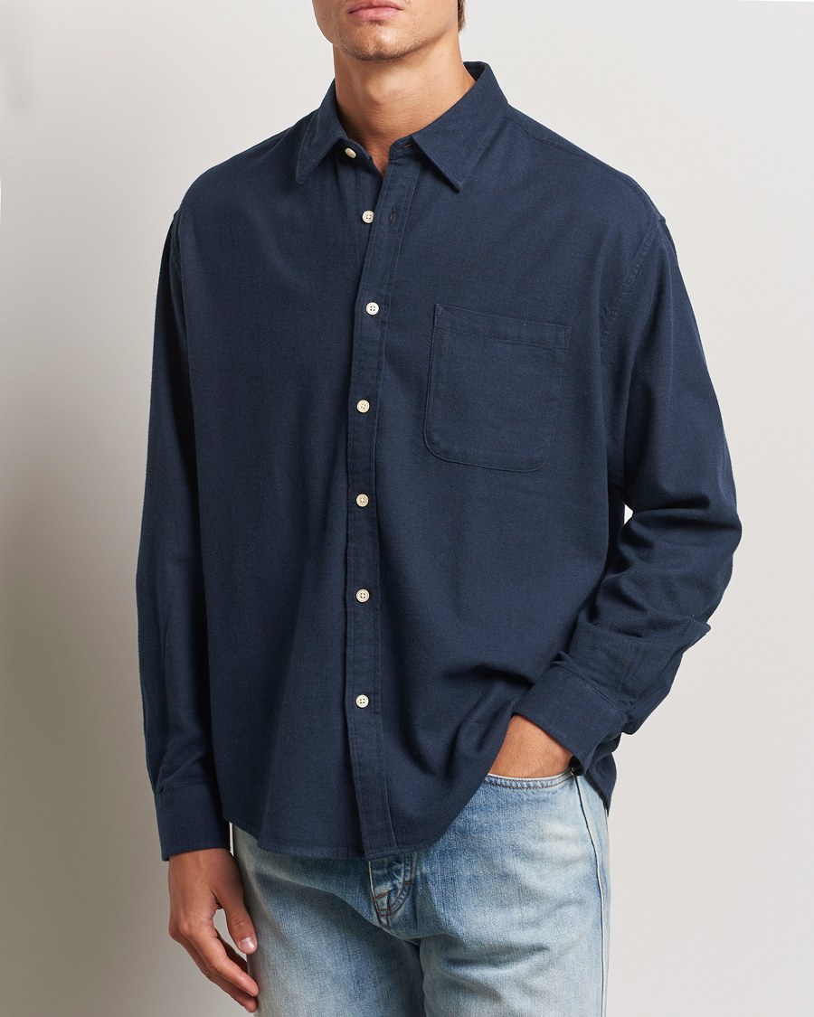 Mies | Kauluspaidat | NN07 | Deon Flannel Checked Shirt Navy Blue