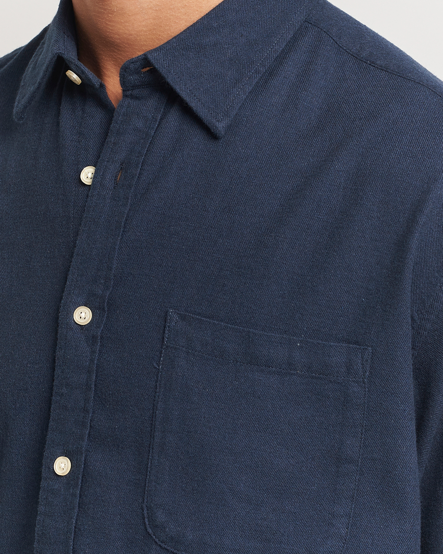Mies | Kauluspaidat | NN07 | Deon Flannel Checked Shirt Navy Blue